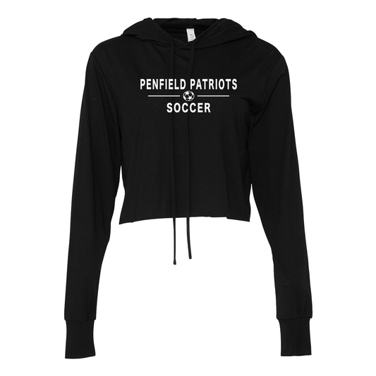 Soccer Women's Cropped Long Sleeve Hoodie