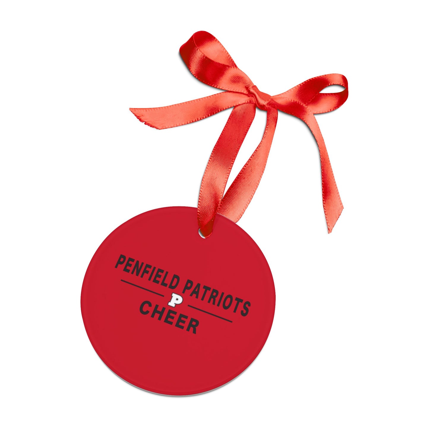 Cheer Acrylic Ornament with Ribbon