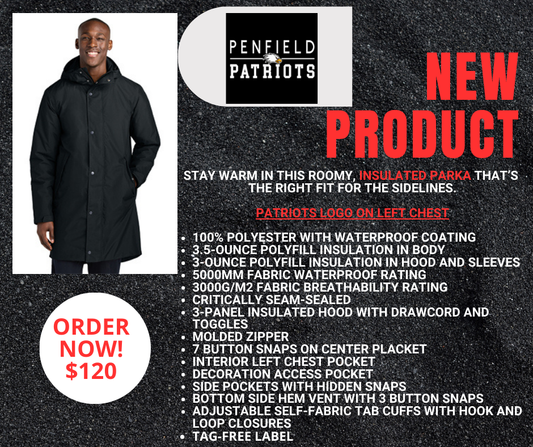 Patriots Sport-Tek Waterproof Insulated Parka